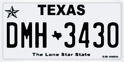 TX license plate DMH3430