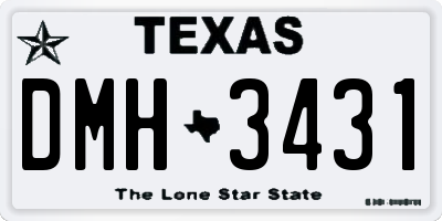 TX license plate DMH3431