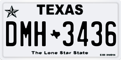 TX license plate DMH3436