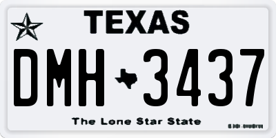 TX license plate DMH3437