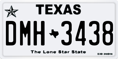 TX license plate DMH3438
