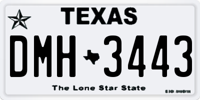TX license plate DMH3443