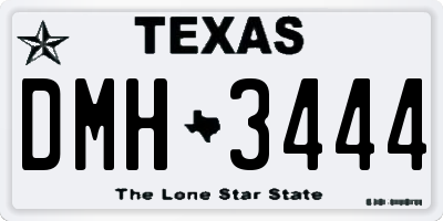 TX license plate DMH3444