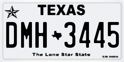 TX license plate DMH3445