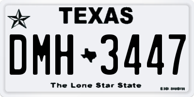 TX license plate DMH3447