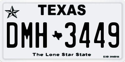 TX license plate DMH3449
