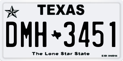 TX license plate DMH3451