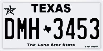 TX license plate DMH3453