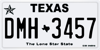 TX license plate DMH3457