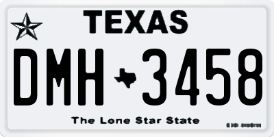 TX license plate DMH3458