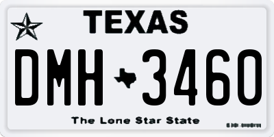 TX license plate DMH3460
