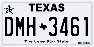 TX license plate DMH3461