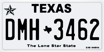 TX license plate DMH3462