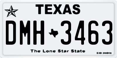 TX license plate DMH3463