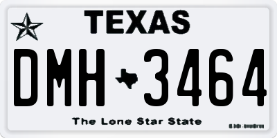 TX license plate DMH3464