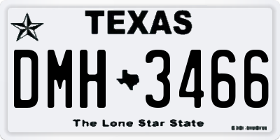 TX license plate DMH3466