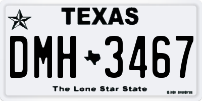 TX license plate DMH3467