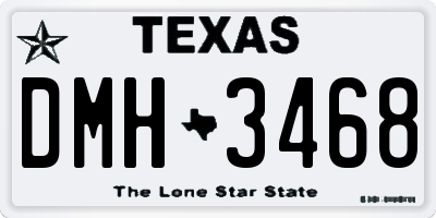 TX license plate DMH3468