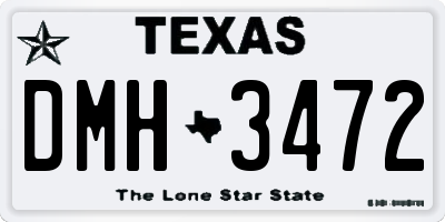 TX license plate DMH3472
