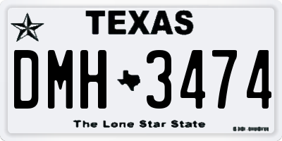 TX license plate DMH3474