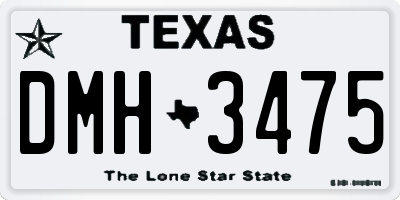 TX license plate DMH3475