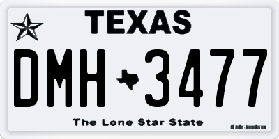 TX license plate DMH3477