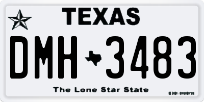 TX license plate DMH3483