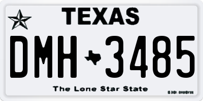 TX license plate DMH3485
