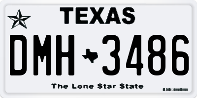 TX license plate DMH3486