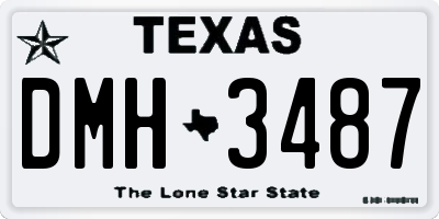 TX license plate DMH3487