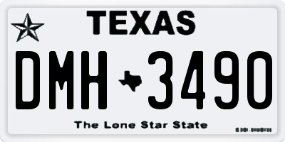 TX license plate DMH3490
