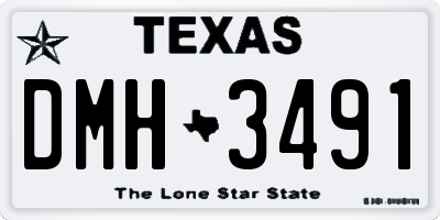 TX license plate DMH3491