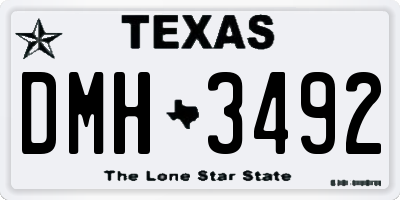 TX license plate DMH3492