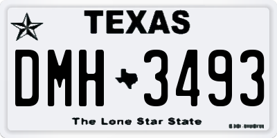 TX license plate DMH3493