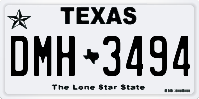 TX license plate DMH3494