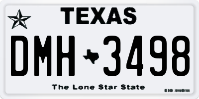 TX license plate DMH3498