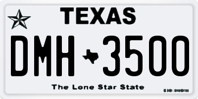 TX license plate DMH3500