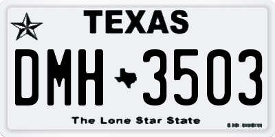 TX license plate DMH3503