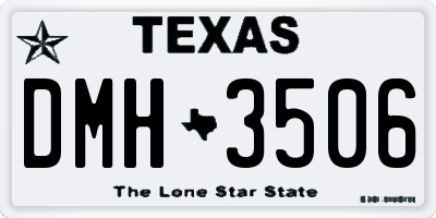 TX license plate DMH3506