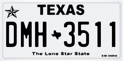 TX license plate DMH3511