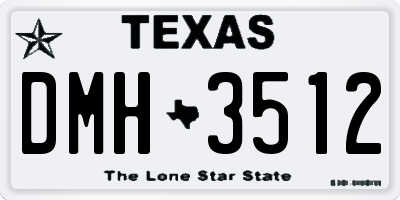 TX license plate DMH3512
