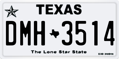 TX license plate DMH3514