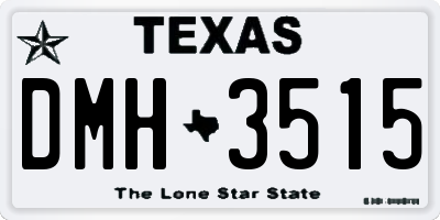 TX license plate DMH3515