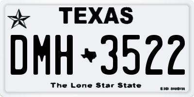 TX license plate DMH3522