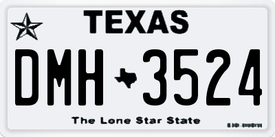 TX license plate DMH3524