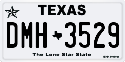 TX license plate DMH3529