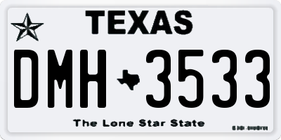 TX license plate DMH3533