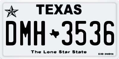 TX license plate DMH3536