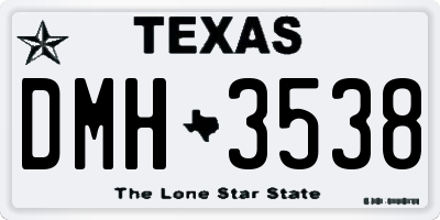 TX license plate DMH3538