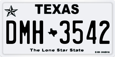 TX license plate DMH3542